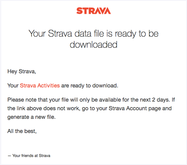 Exporting your Data and Bulk Export Strava Support
