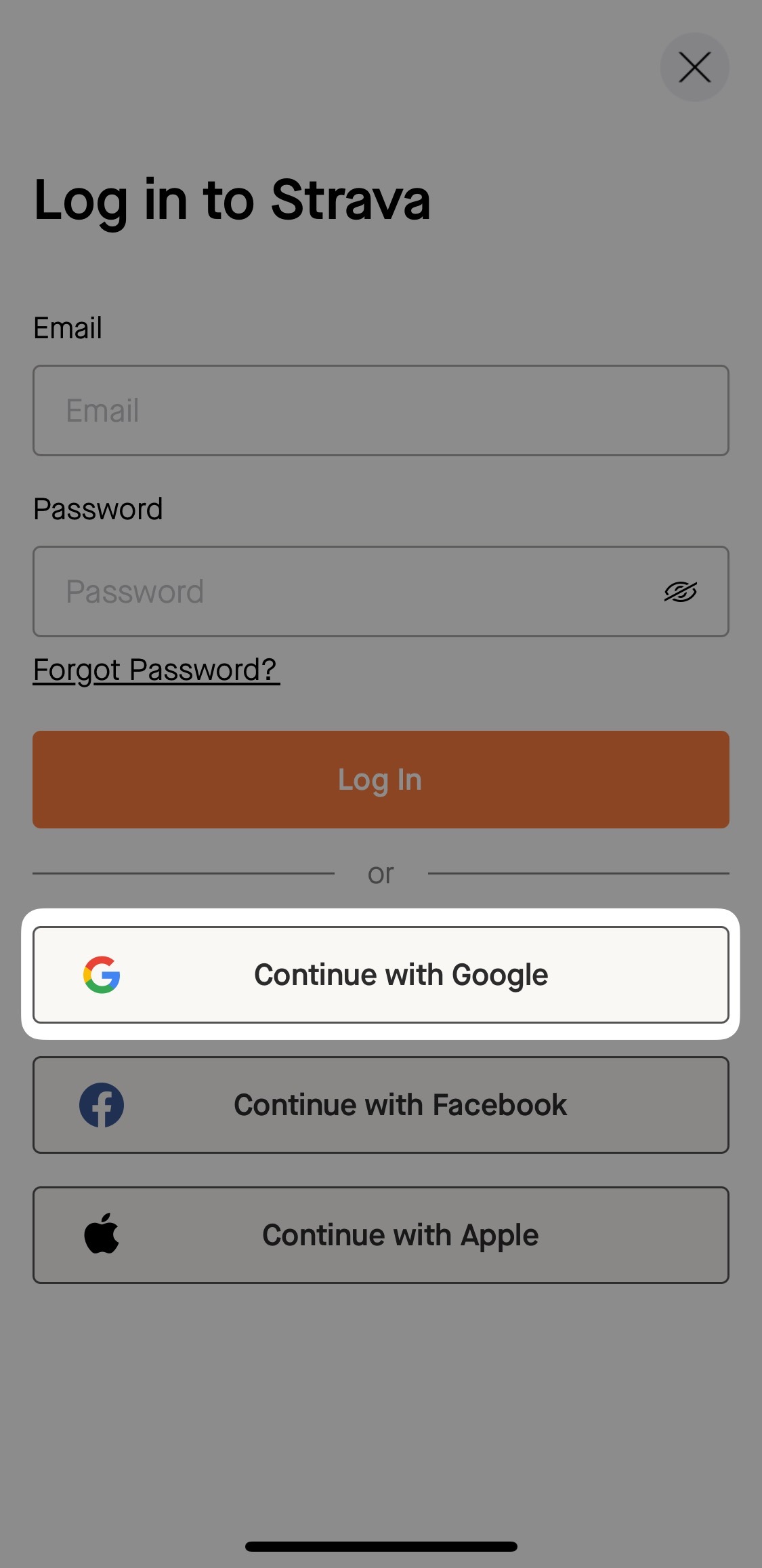 How to Switch to an Email & Password Login – Strava Support