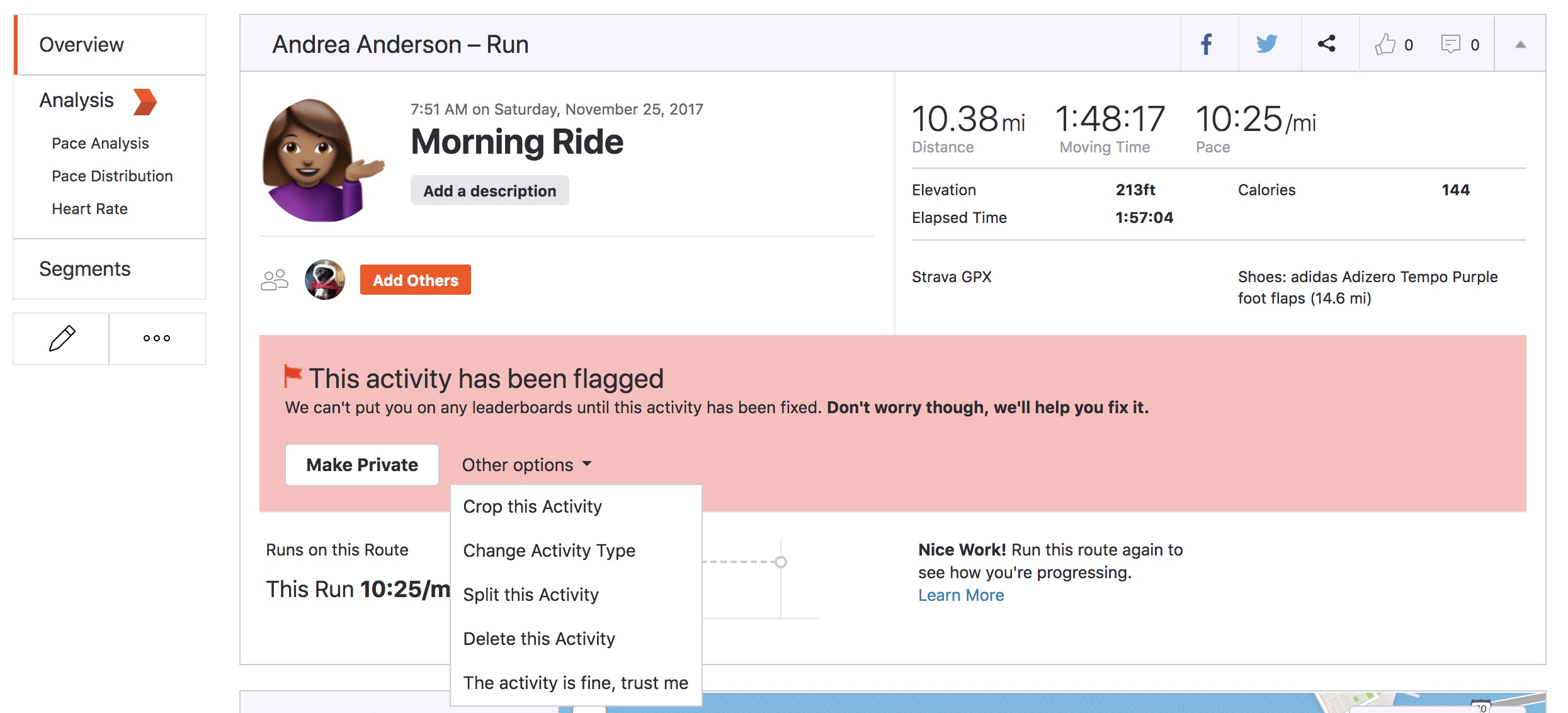 フラグ strava 自転車ではない