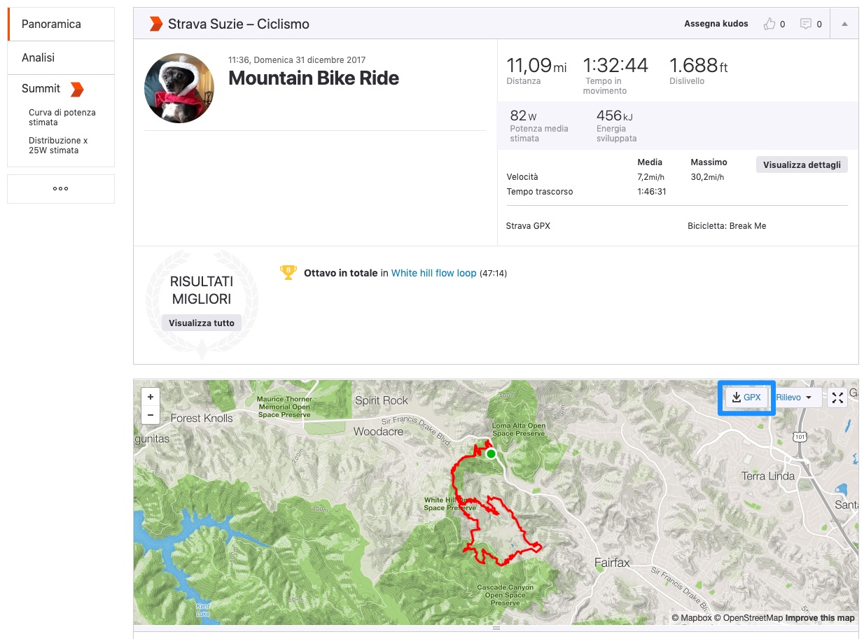 scaricare percorso da strava