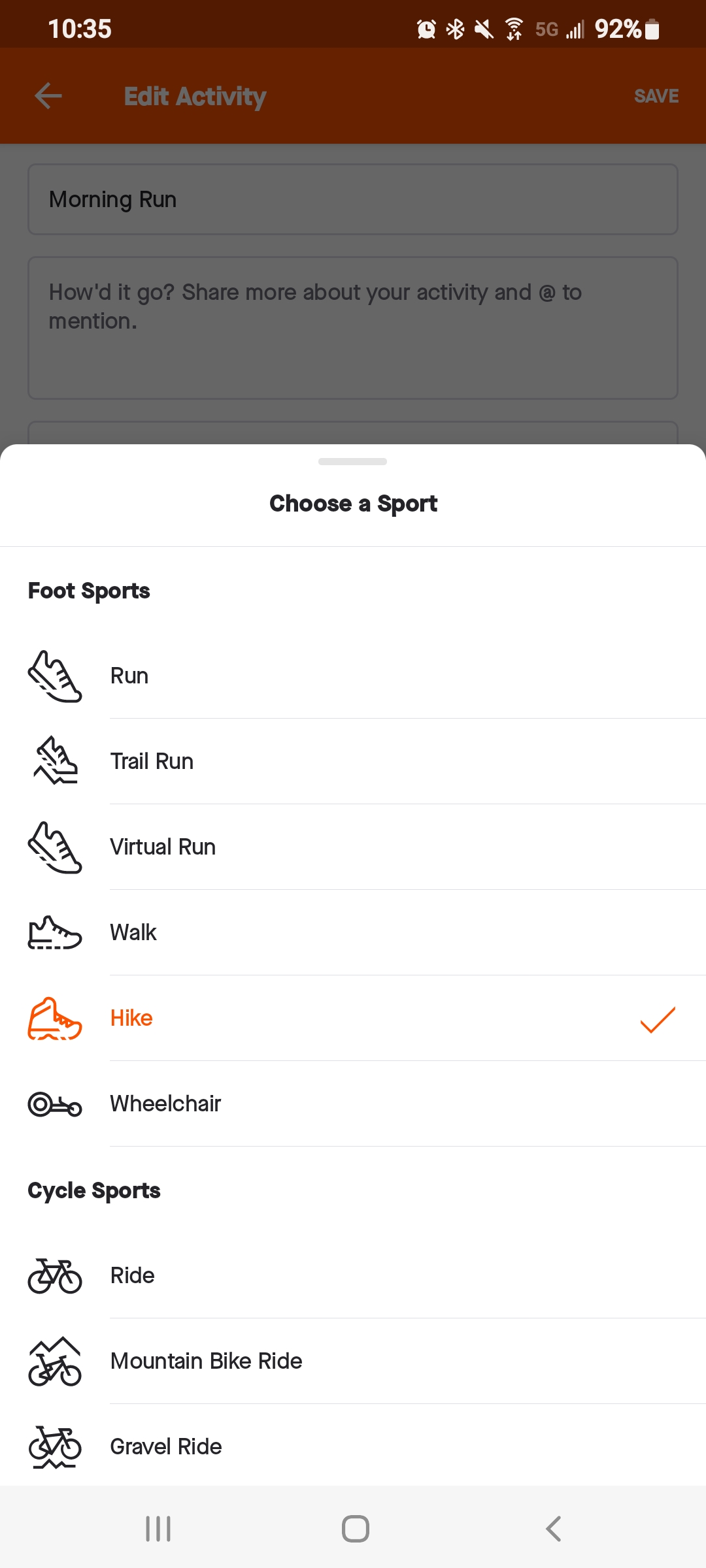 Change Activity Type Strava Support